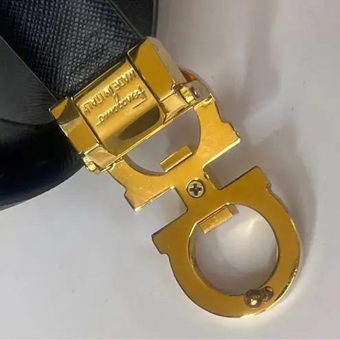 Salvatore Ferragamo Black and Gold leather Belt