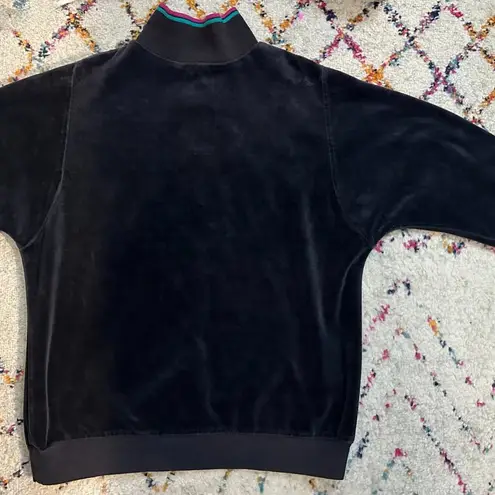 Jantzen Vintage 80s Retro Velour Chevon Long Sleeve Snap Top - S