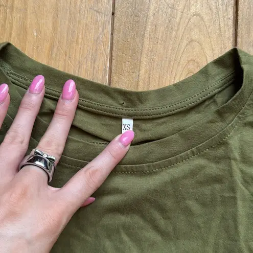 Olive Green Women's Oversized Crop Top XS NWOT
