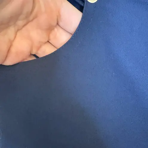 St. John Sport Navy Straight Leg Pants Size 10 – Gold Button Polished Classic