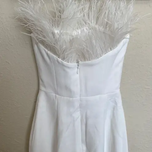 House Of CB House of‎ CB 'Bianca' White Feather Strapless Dress NWOT size XS
