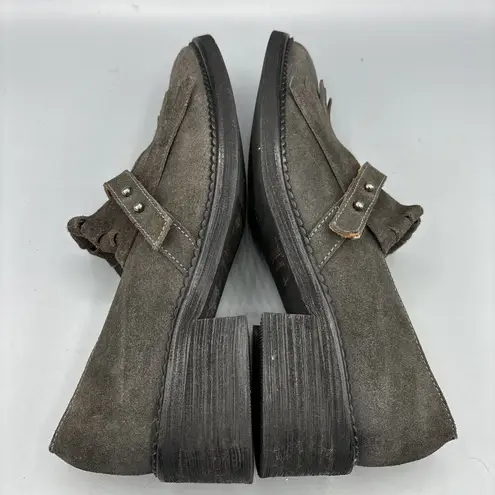 Sixty Seven Suede Kiltie Gray Women’s Shoes Slip On Fringe Made in Spain Size 38