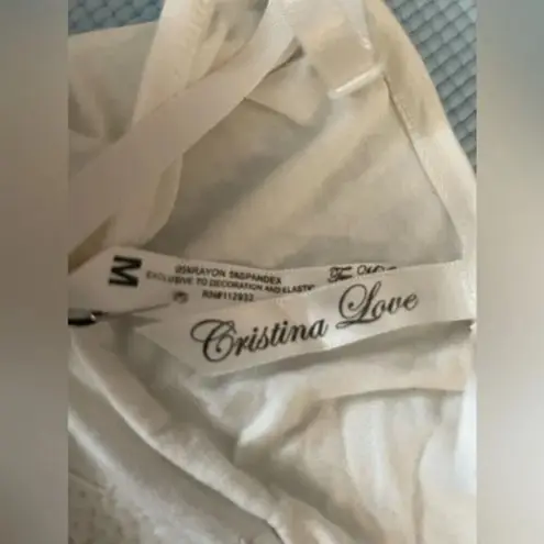 Christina Love Adjustable strap cami with sequins and beaded tassels. Size M