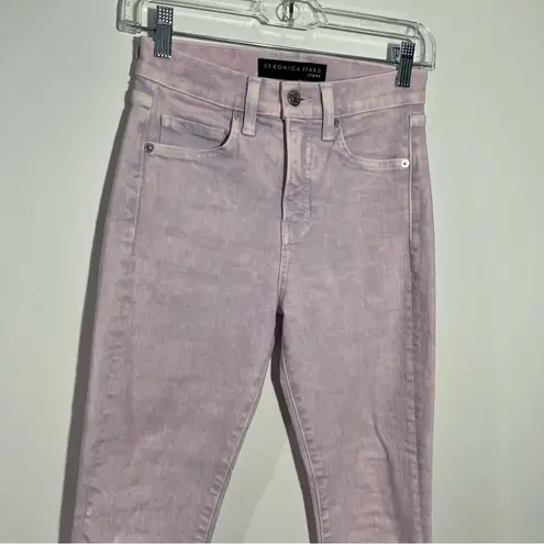 Veronica Beard New Carly High Rise Kick Flare In Lavender Acid Wash Size 25