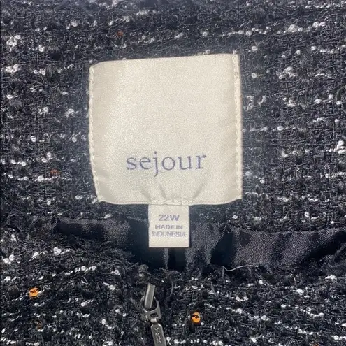 Sejour sequin bouclé plus size jacket women’s size 22W Black