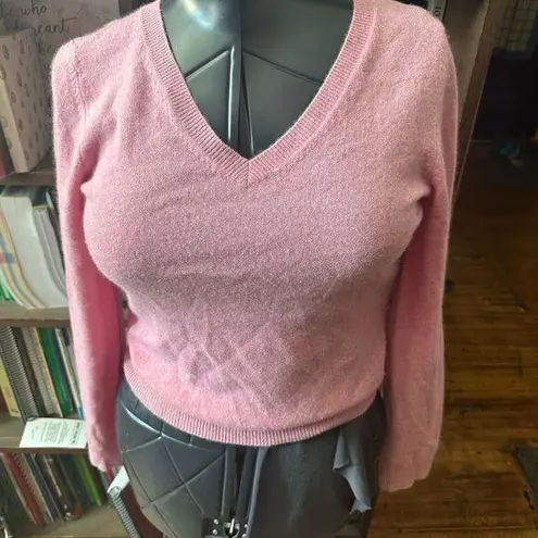 Jaclyn Smith  pink cashmere S luxe soft sweater