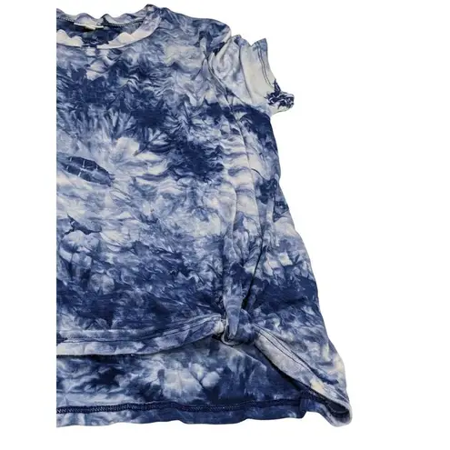 Self E Small Blue and White Rayon Short Sleeve Tye Dye T