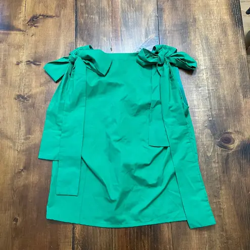 Preppy Green Back Bow Tie The Tiny Tassel Medium Blouse