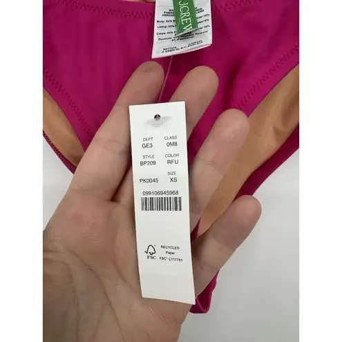J. Crew Heritage 1989 High Leg Bikini Bottom Women XS Pink NEW Resortwear Beachy