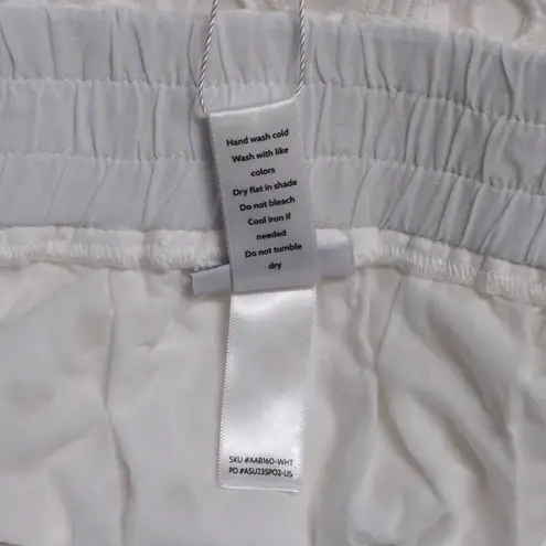 ANDIE NWT The Mona Skirt White Eyelet Scalloped Elastic Waist Cotton Midi M