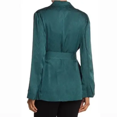 Equipment Ramond Teal Textured Satin Blazer