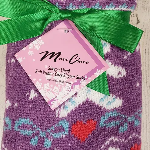 NWT Mari Clare Sherpa Lined Knit Winter Holiday Design No