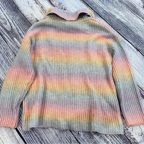 Adyson Parker Unicorn Rainbow Knit Cowl Neck Sweater Pink Size L