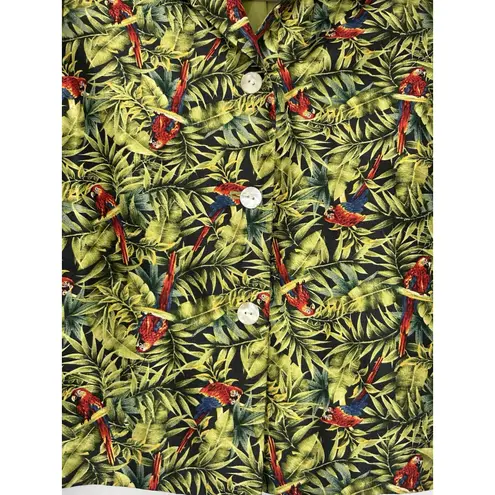 Collection Herve Benard Silk Short Jacket Size 8 Button Up Jimmy Buffett Parrot