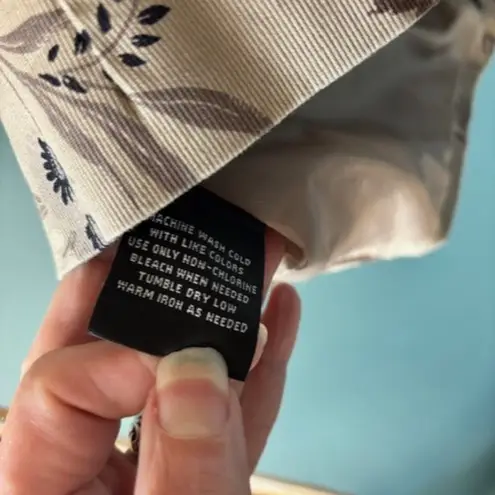 East 5th Jacket Topper XL Floral Short Sleeve 1 Button Front Pockets Taupe Gray