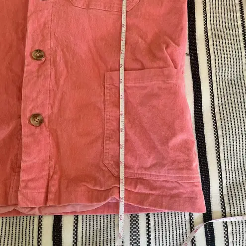 FRNCH Corduroy Button Up Shacket sz XS Pink Jacket Utility Soft Girl Chore Coat