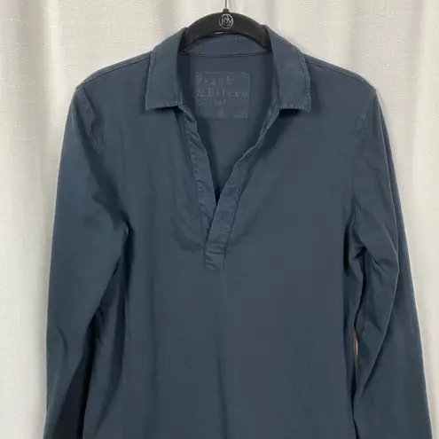 Frank & Eileen Black Cotton Nicole Henley Dress Sz.M