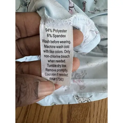 Beauty Sleep Social Dog Print Short Sleeve Notch Collar Pajama Shirt and Pajama Blue