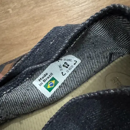 Havaianas HAVAINAS BLUE DENIM LOAFER SLIPPERS RUBBER SOLE SZ 7 EUC