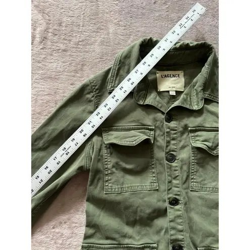 L'Agence Women's Army Green Jacket Military Button Up Pockets Size XSmall