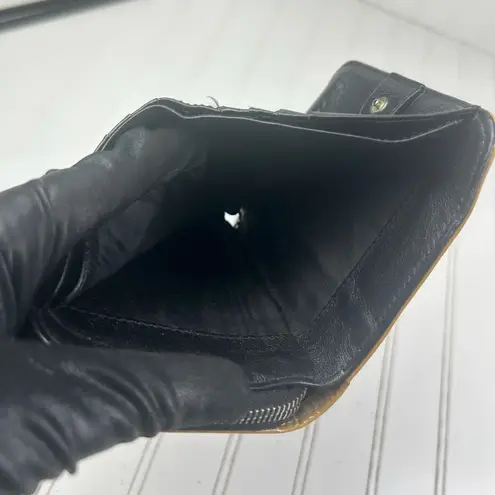 Dolce & Gabbana Dolce & Gabonna Glossy Patent aBlack and Tan Leather Vintage Wallet