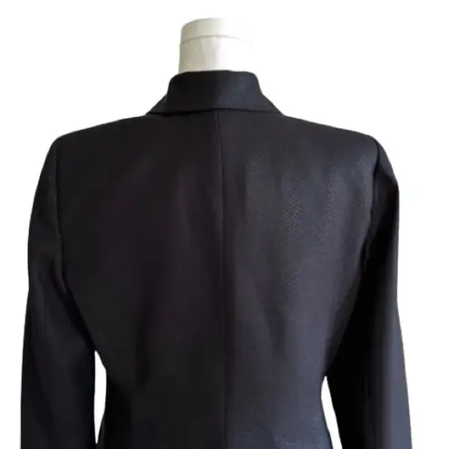 Kasper Blazer Black Monochromatic Long Sleeve Tailored Jacket Size 8 Petite