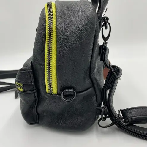 Steve Madden  Faux Leather
Black Neon Mini 3 way Backpack
Purse W Tassels