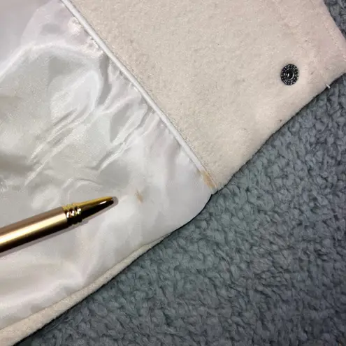 Kristen Blake Faux Fur Trim Hood Coat Women Medium LambsWool Blend Overcoat