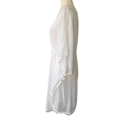 Bleu Rod Beattie BLEU by Rod Beattie Pompom Sheer Cover-Up Caftan