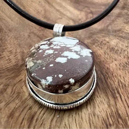 Wild Horse Turquoise 925 Silver Plated Necklace Native American Jewelry Brown