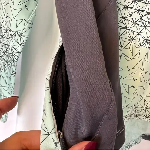 Sugoi Women’s Large Cycling Fleece Top Long Sleeve Aqua Midzero 1/4 Zip EUC Green