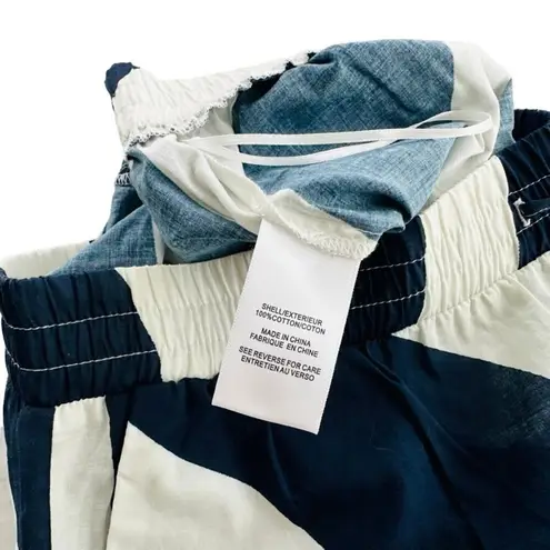 Milly Cabana Cover Up Pant Blue White Cotton Size Large Wide Leg Beach