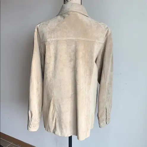 Live a Little Vintage Leather Button Down Jacket Top Size Large