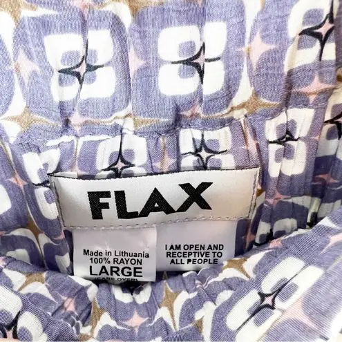 Flax Geometric Print Pull On Layered Maxi Skirt L