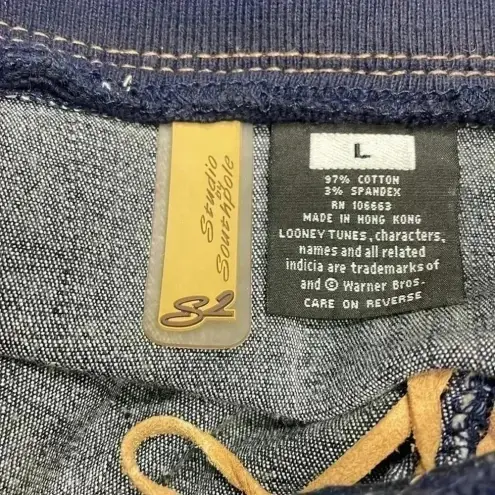 South Pole Vintage Looney Tunes Bugs Bunny Y2K Suede Accent Blue Denim Skirt