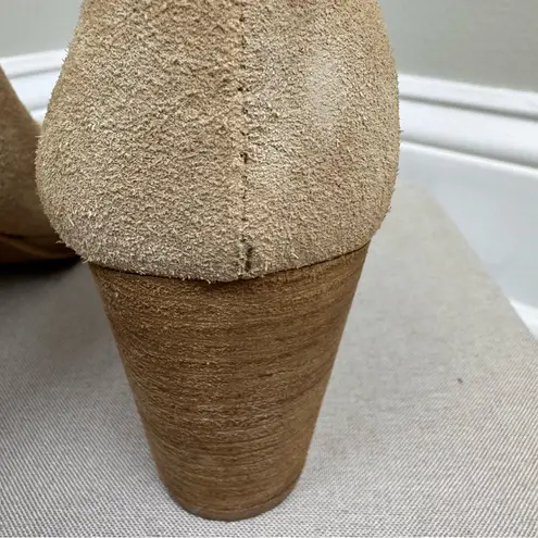 Alex Marie Alex Marie Gleneva Nubuck Chelsea Block Heel Booties Brown/Tan Zip Up Size 9