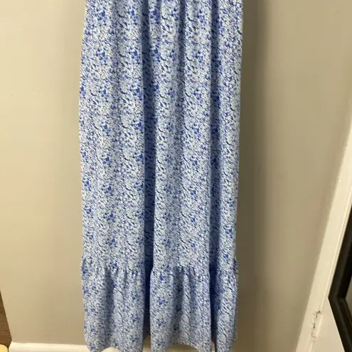 Pinkblush MATERNITY AND POST PARTUM WRAP DRESS BLUE FLORAL PRINT V BACK AND TRUE WRAP