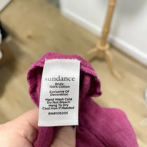 Sundance Pin-Tuck Button Front Tank Top Camisole Magenta size Large