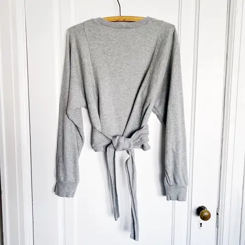 ALC Frank ALC • Atlas Tie-Front Sweatshirt grey terry knit dolman sleeve wrap waist