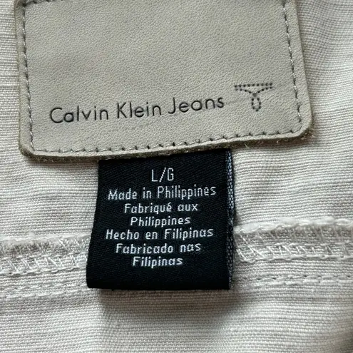 Calvin Klein Jeans Calvin Klein light beige cotton jean jacket size Large