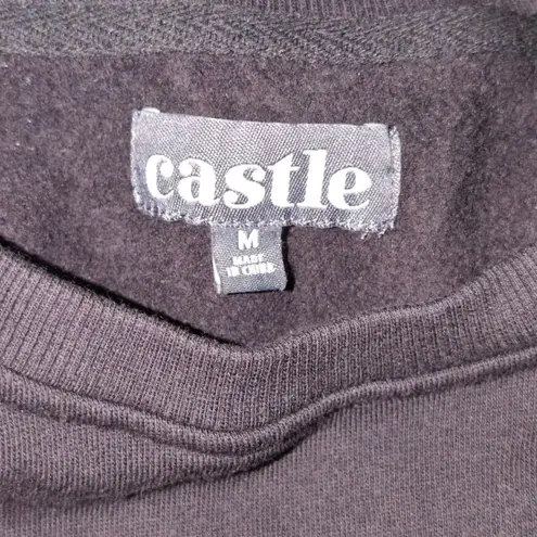Castle Black Blah Graphic Multicolored Print Crewneck Casual Sweatshirt M Size M