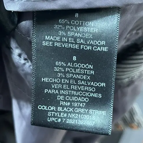 Norma Kamali Pleated Crop Trousers Women’s Size 8 Black Stripe Career Pants