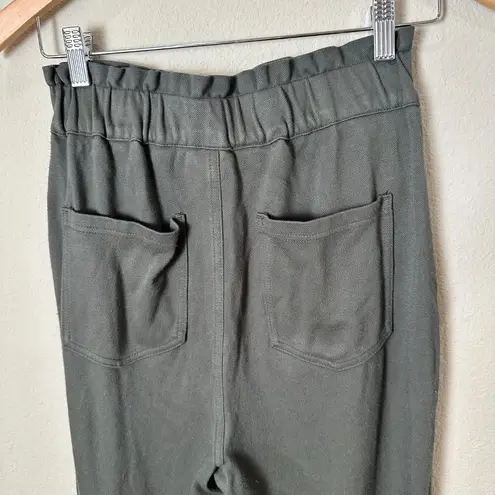 ZARA Paperback Waist Olive Green Trousers Pants Slacks Size XS Stretch