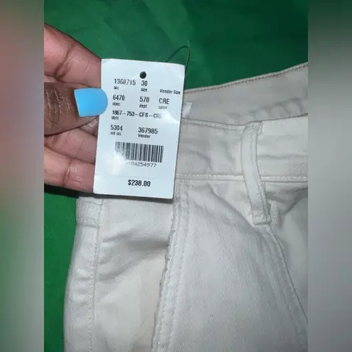 NWT MOTHER The Rambler Cargo Cream Wide Leg Women's Jeans size 30