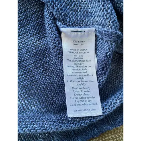 Faherty Reenie Lightweight Linen Sweater Tie Dye Navy Blue Size Small