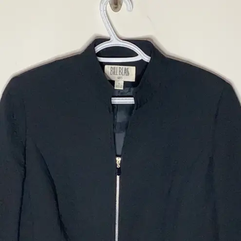 Bill Blass black quilted structured blazer size 6