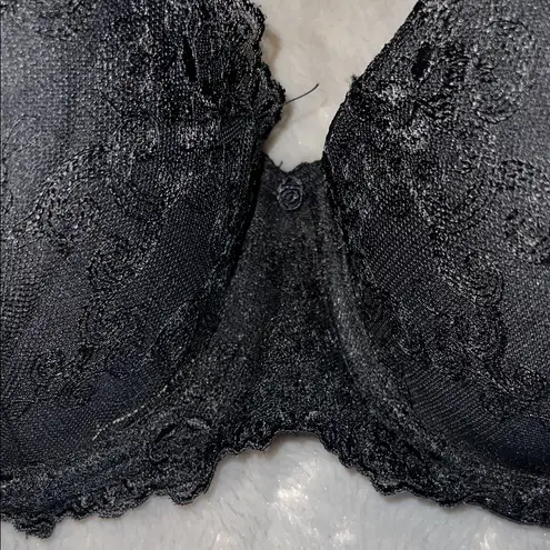 Ambrielle Midnight Black Lace Bra 38C Push