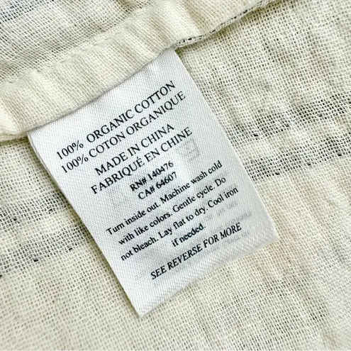 Faherty Dream Cotton Carmel Stripe Gauze Midi Shirt Dress Cream/Blue Sz XS NWT