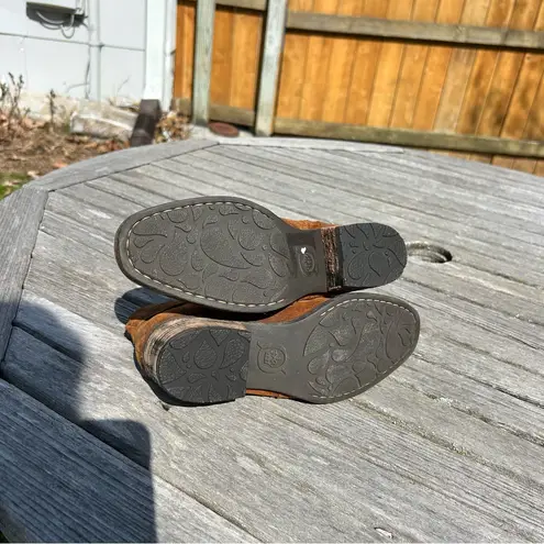 Born Børn Morocco Bootie, Leather Suede, Brown Zip Boot, Size 7