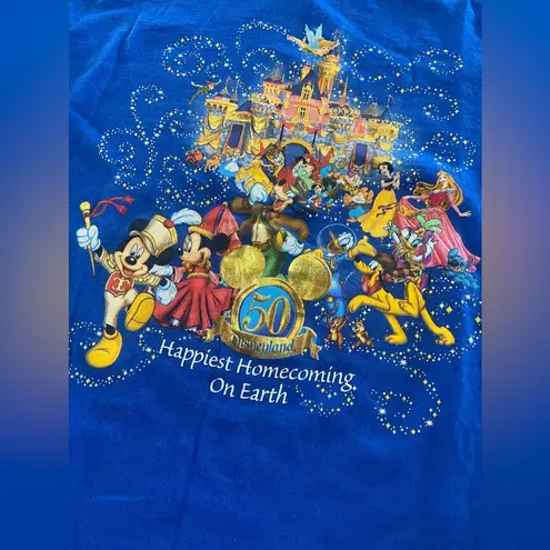 Disney  50th Anniversary Disneyland Resort Blue Short Sleeve T-Shirt Size Large